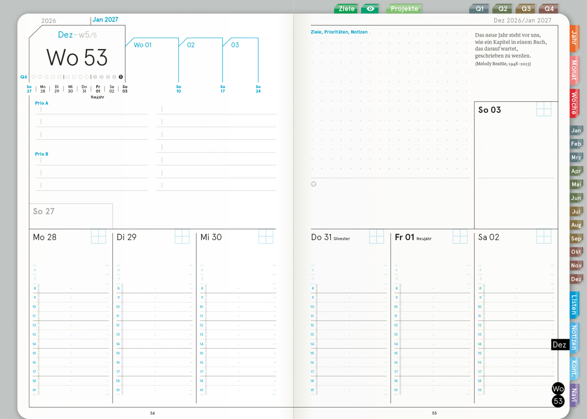 Digital Planner | Business 2027 | mit Navigation, doppelseitig