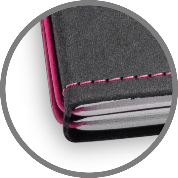 A5 Hülle 4er Texon Schwarz/Magenta inkl. ElastiXs