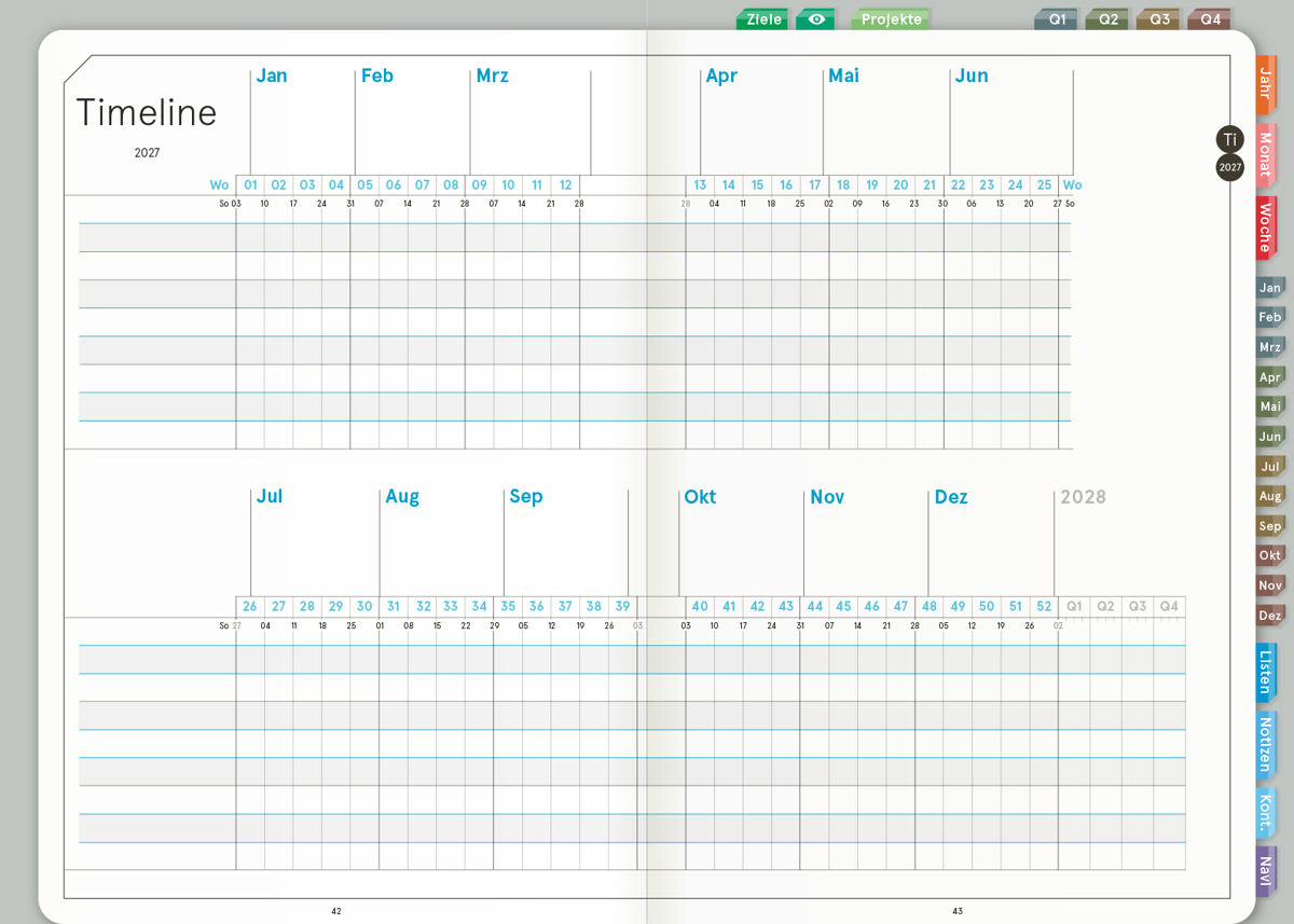 Digital Planner | Business 2027 | mit Navigation, doppelseitig