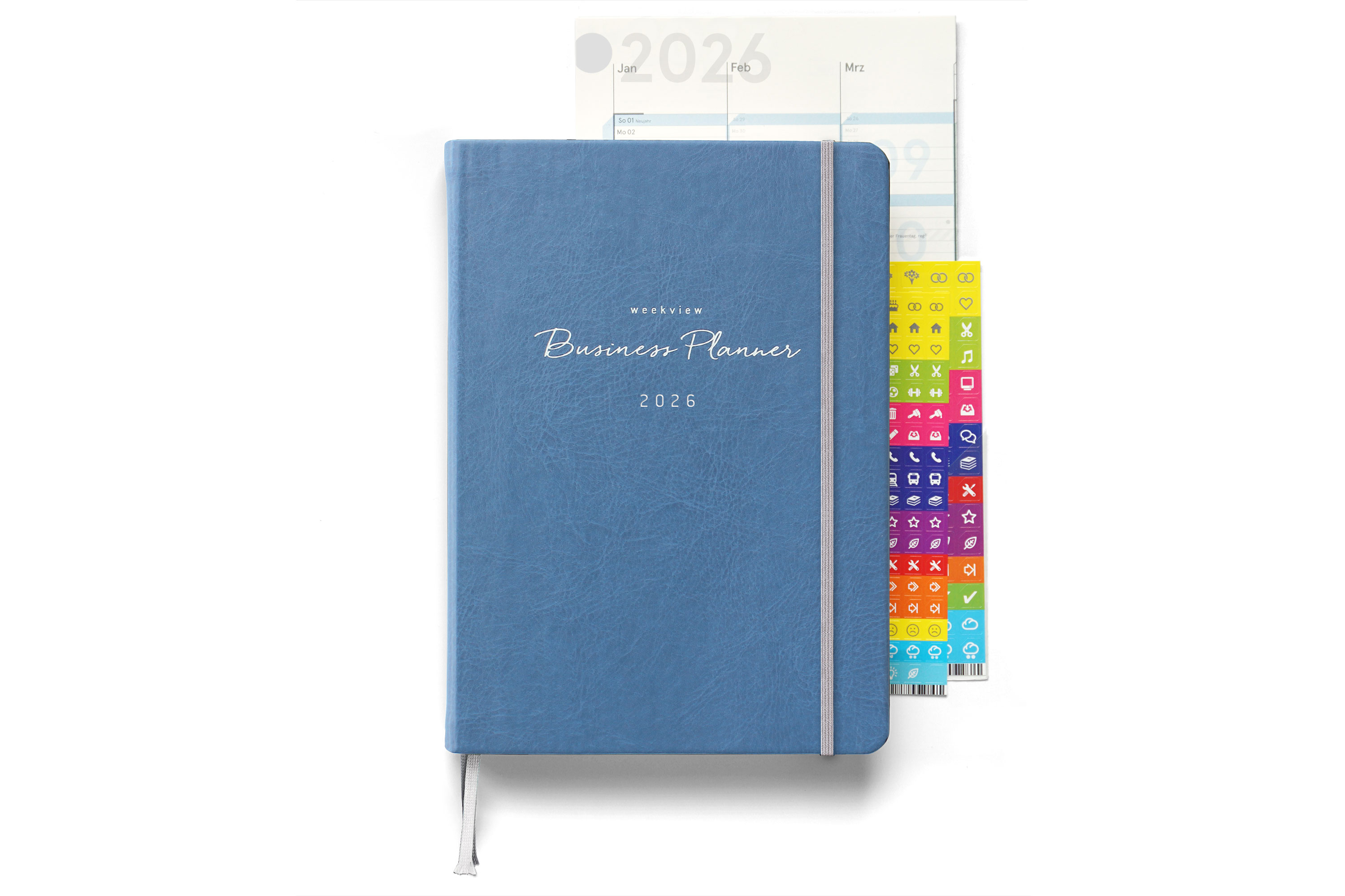 weekview Business Planner 2026 Classic – A5+ Erfolgsplaner mit Wochen- & Quartalsplanung | Blue