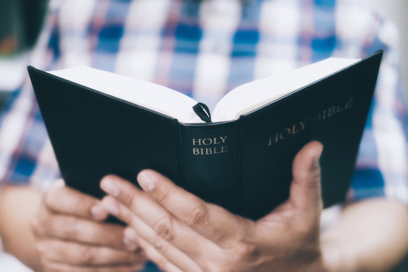 Ein Mensch liest in der Bibel