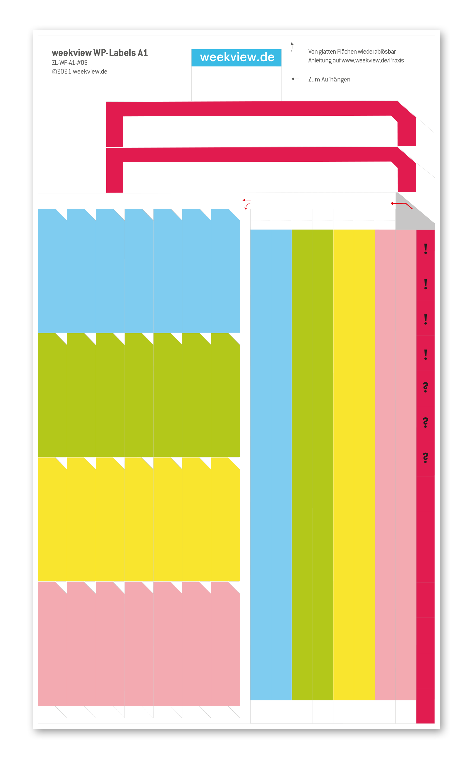 Wandplaner Colour 2027 abwischbar, DIN A1