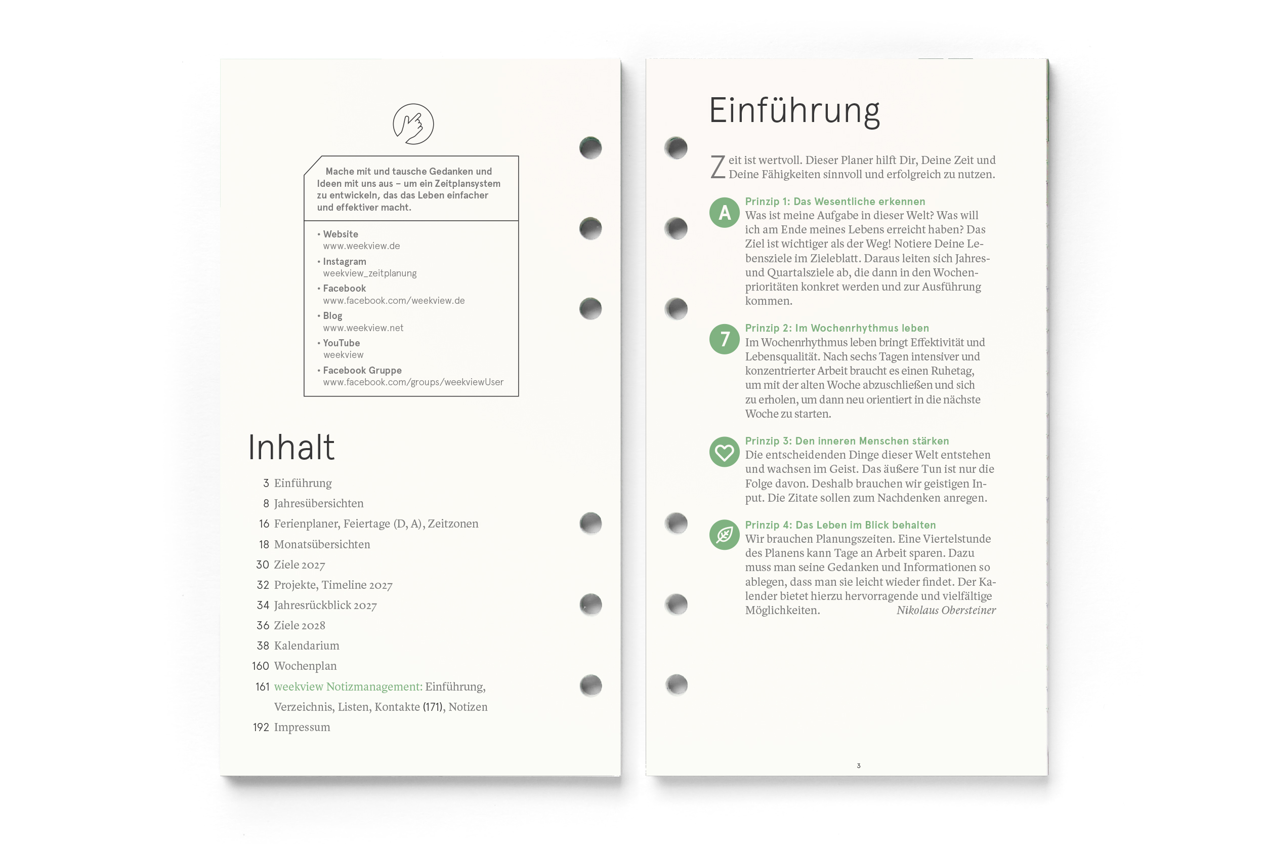 Personal-Einlagen 2027, Filofax-A6-Lochung