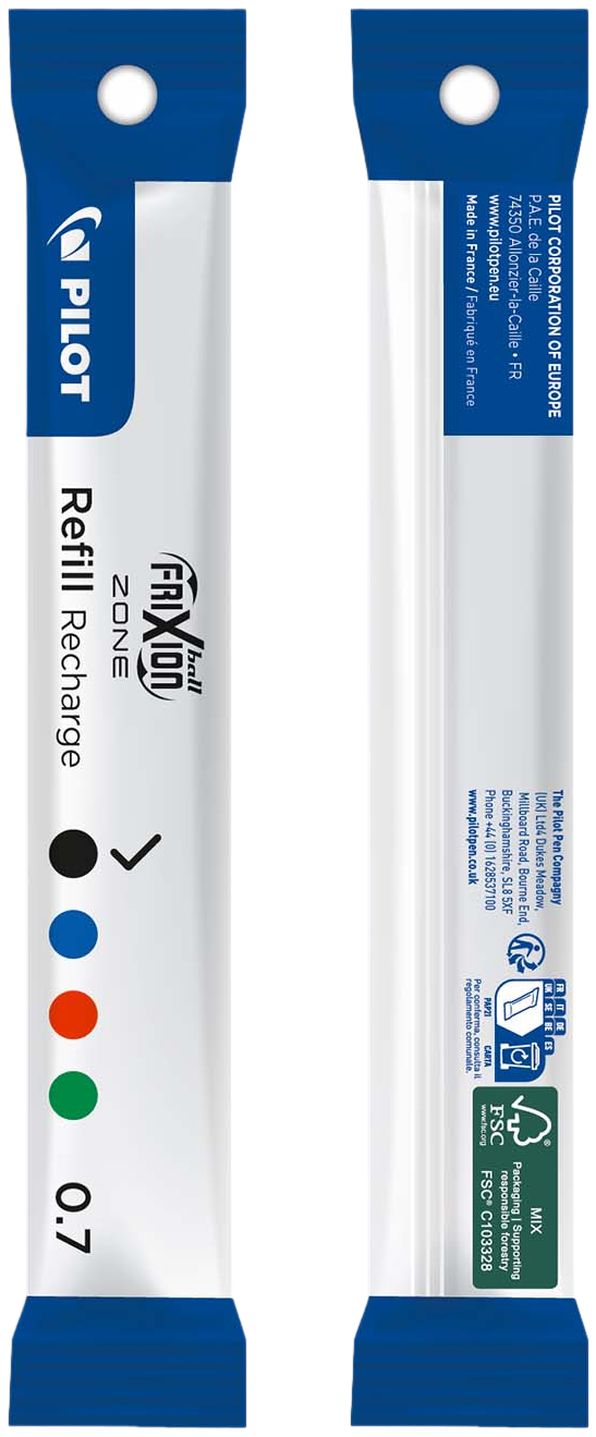 FriXion Metall-Mine 0,7 in der Verpackung