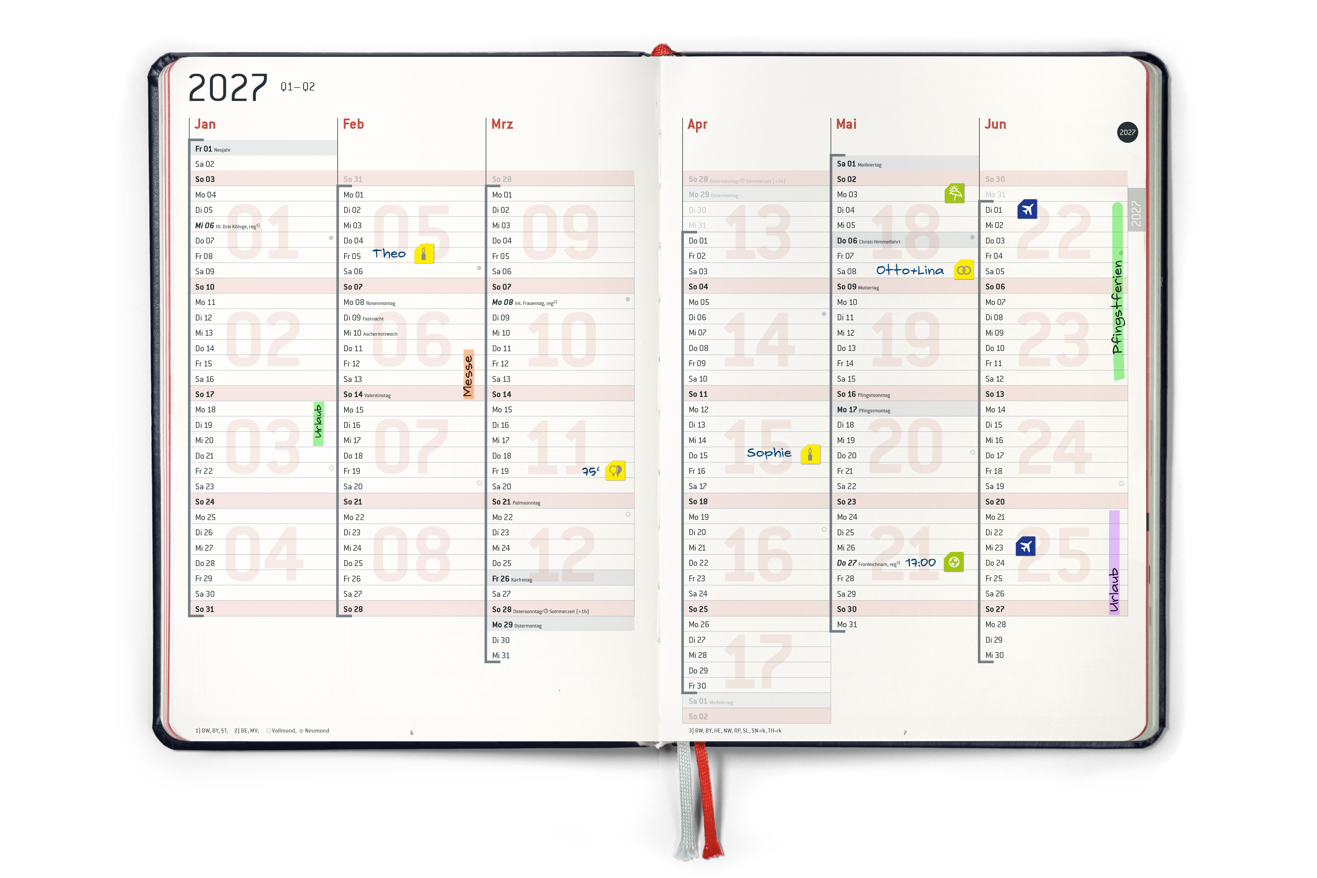 weekview Business Planner 2027 A5+ Classic | Red Scarlet Edition