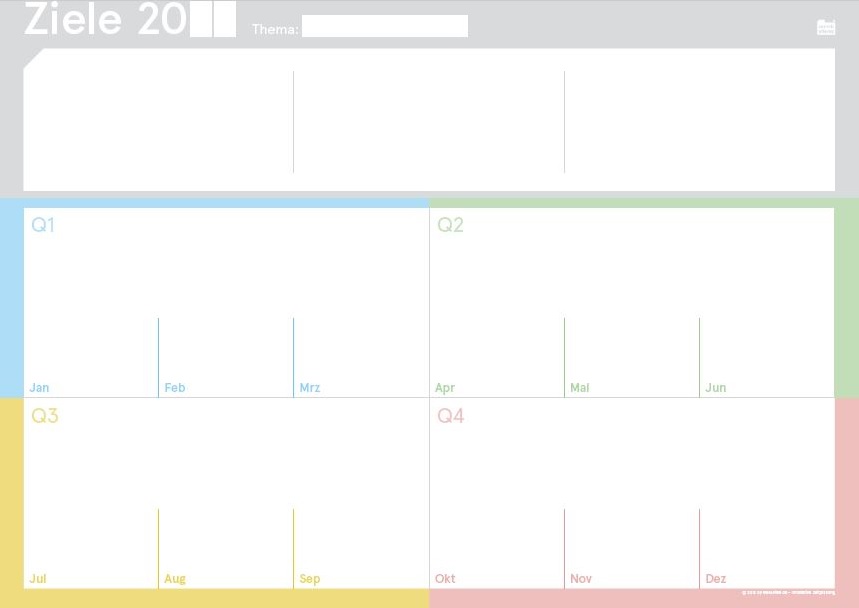weekview | Ziele Board A2 Papier, gefaltet