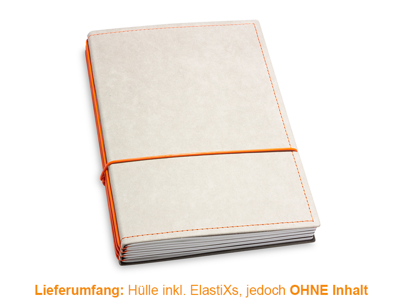 A5 Hülle 4er Texon Stone/Orange inkl. ElastiXs