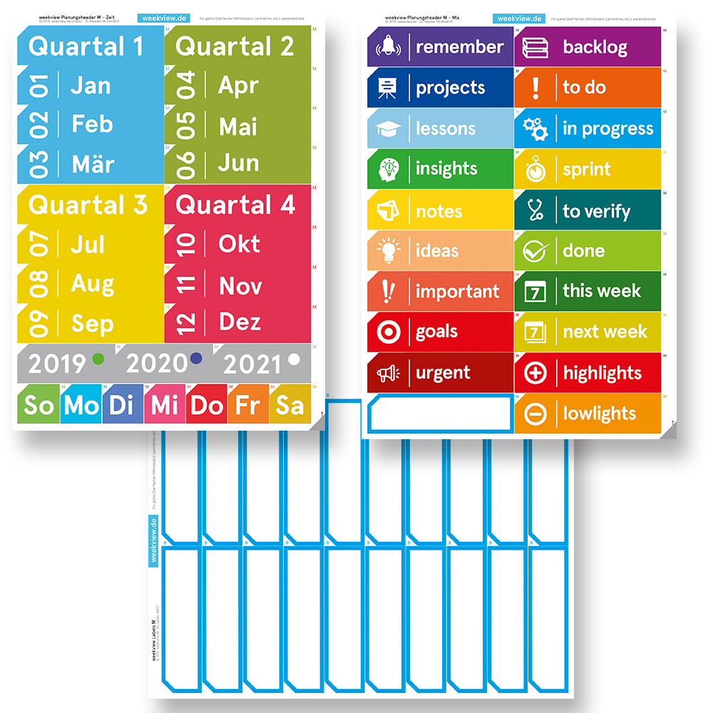 weekview QuartalsBoard A2h | abwischbar, gelocht