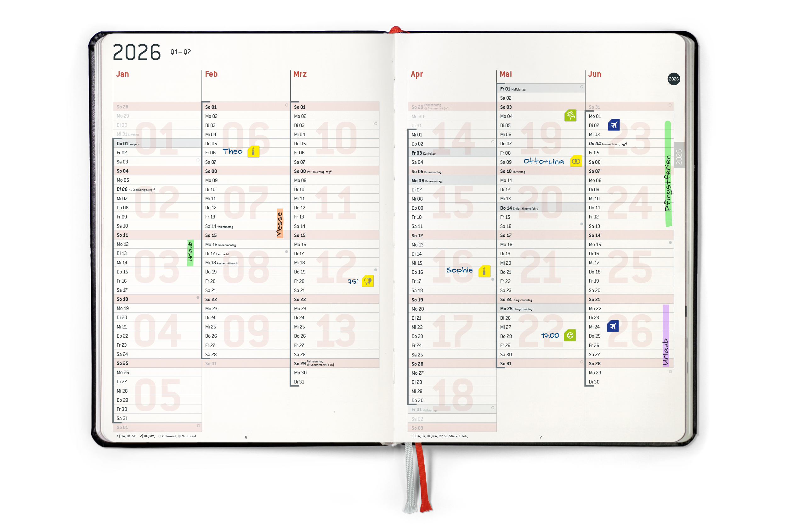 weekview Business Planner 2026 Classic – A5+ Erfolgsplaner mit Wochen- & Quartalsplanung | Black