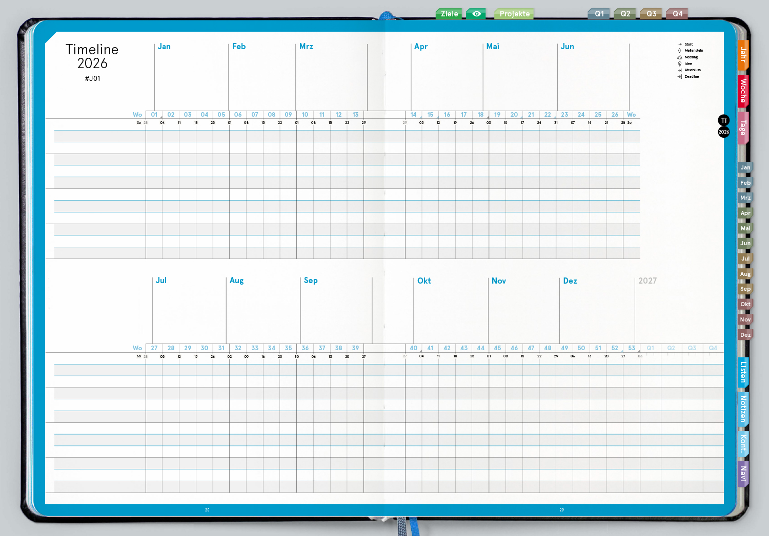 Digital Planner Pro | A4 Business 2026 | mit Navigation