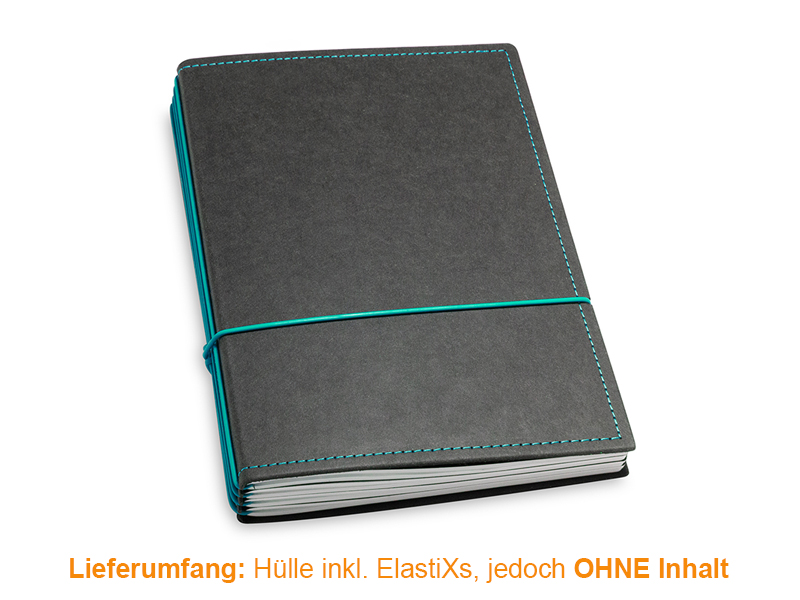 A5 Hülle 4er Texon Schwarz/Türkisgrün inkl. ElastiXs