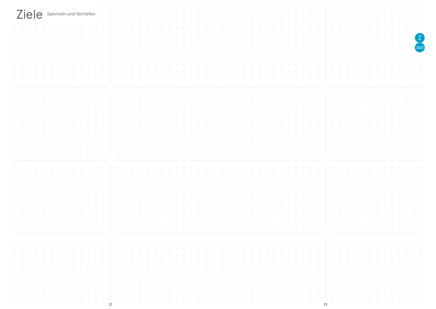 Druckversion doppelseitig - Business-Einlagen A5 2027, inkl. Planungstools und Notizteil