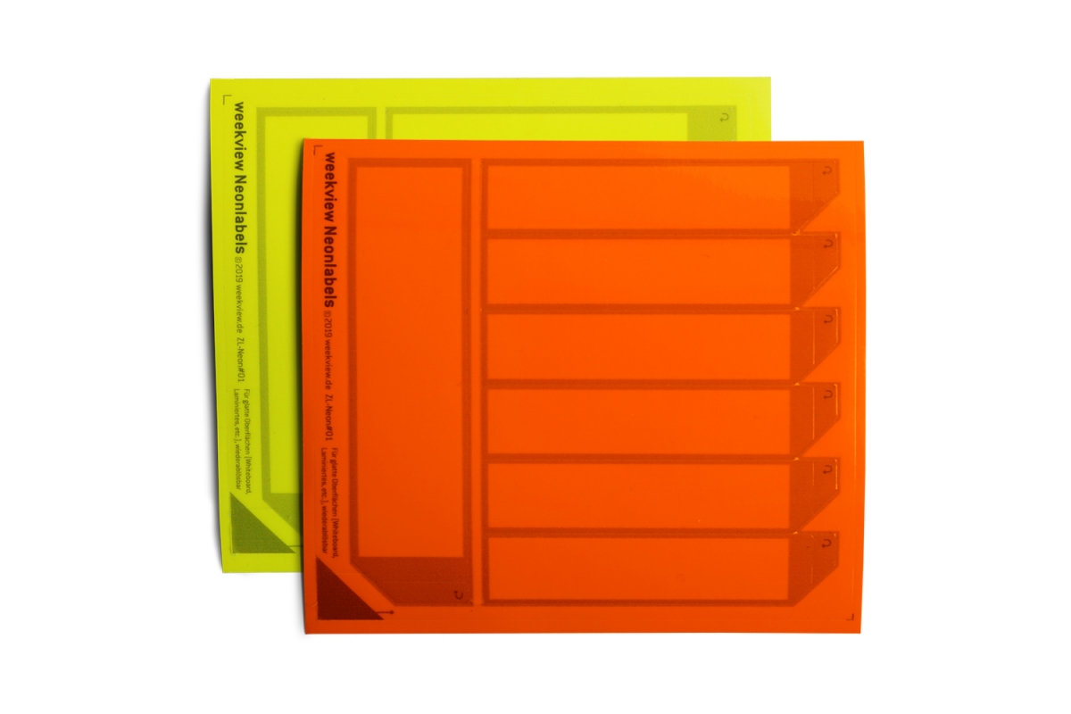 weekview Neonlabels M, gelb+rot