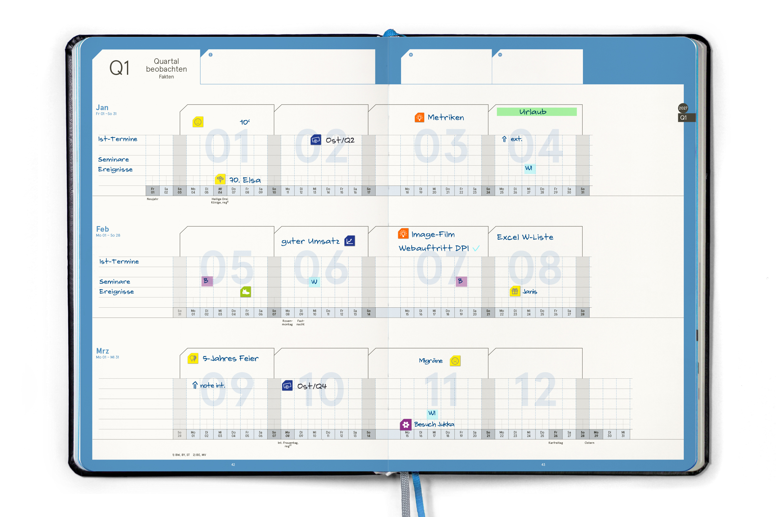 weekview Business Planner Pro A4 2027 – Terminplaner im Großformat