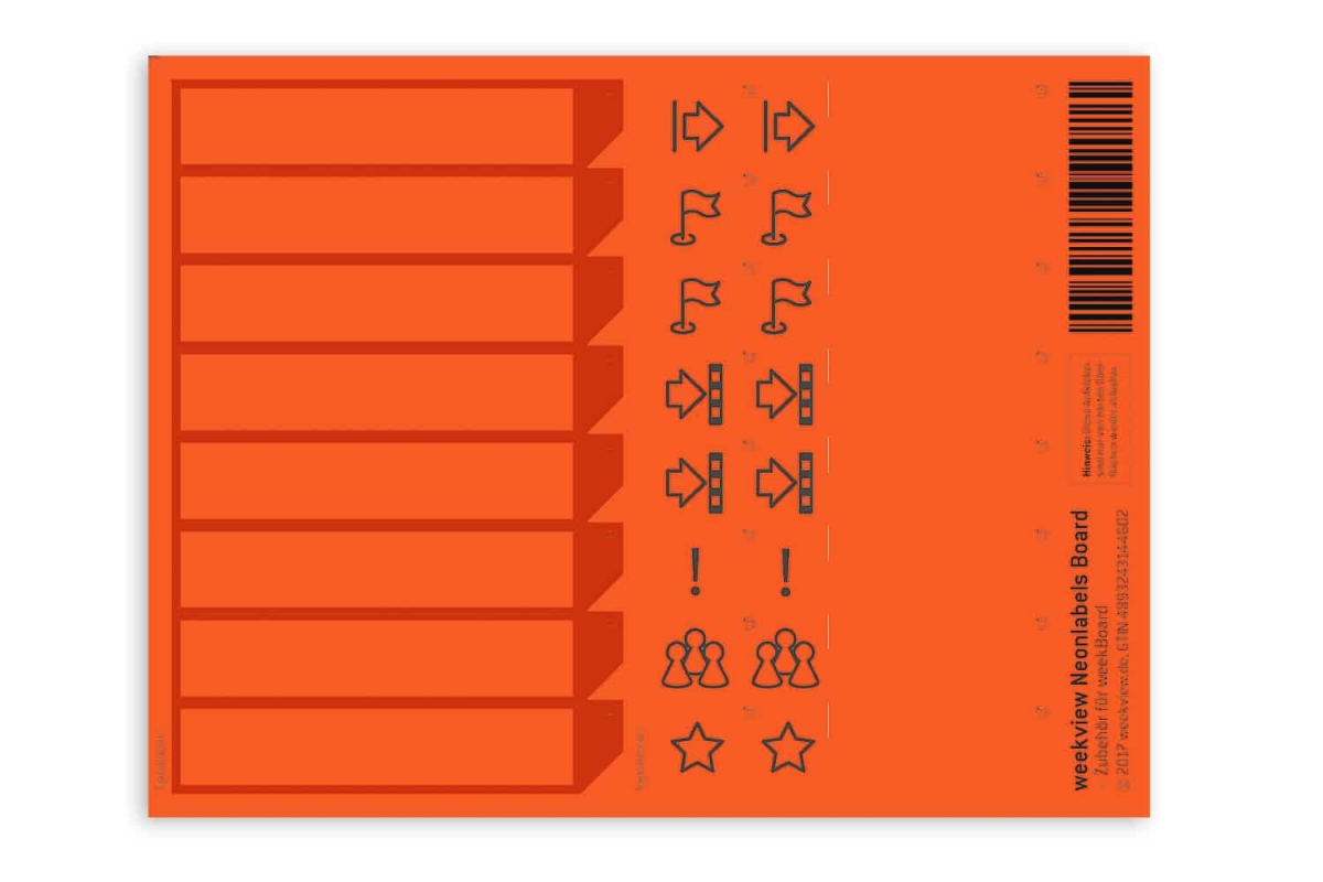 weekview Neonlabels A1 - Zubehör zum A1 Wandplaner abwischbar