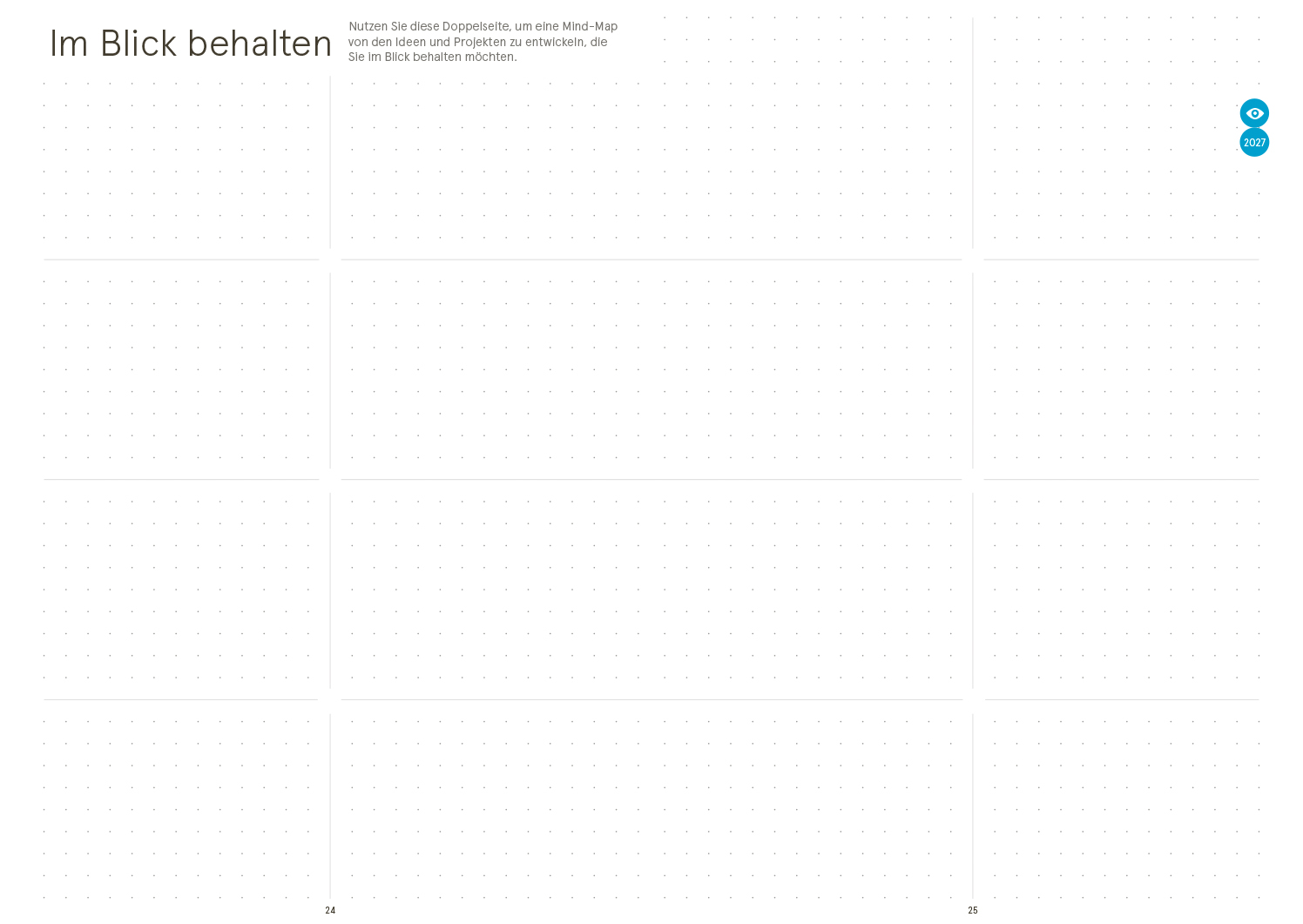 Druckversion doppelseitig - Business-Einlagen A5 2027, inkl. Planungstools und Notizteil