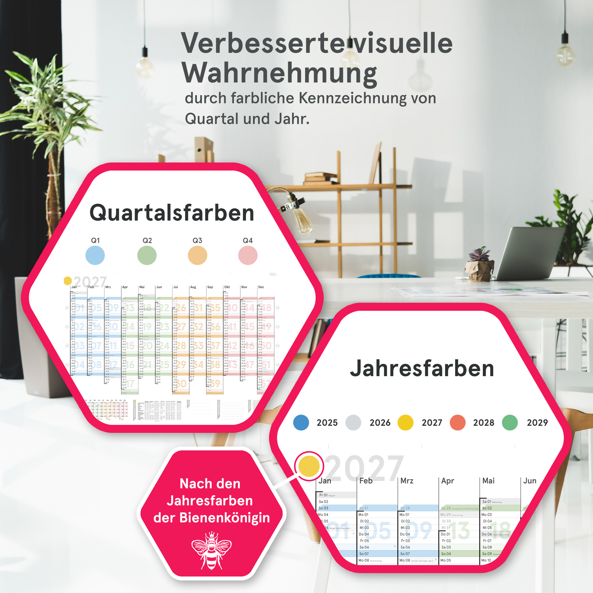 Wandplaner Colour 2027 abwischbar, DIN A1