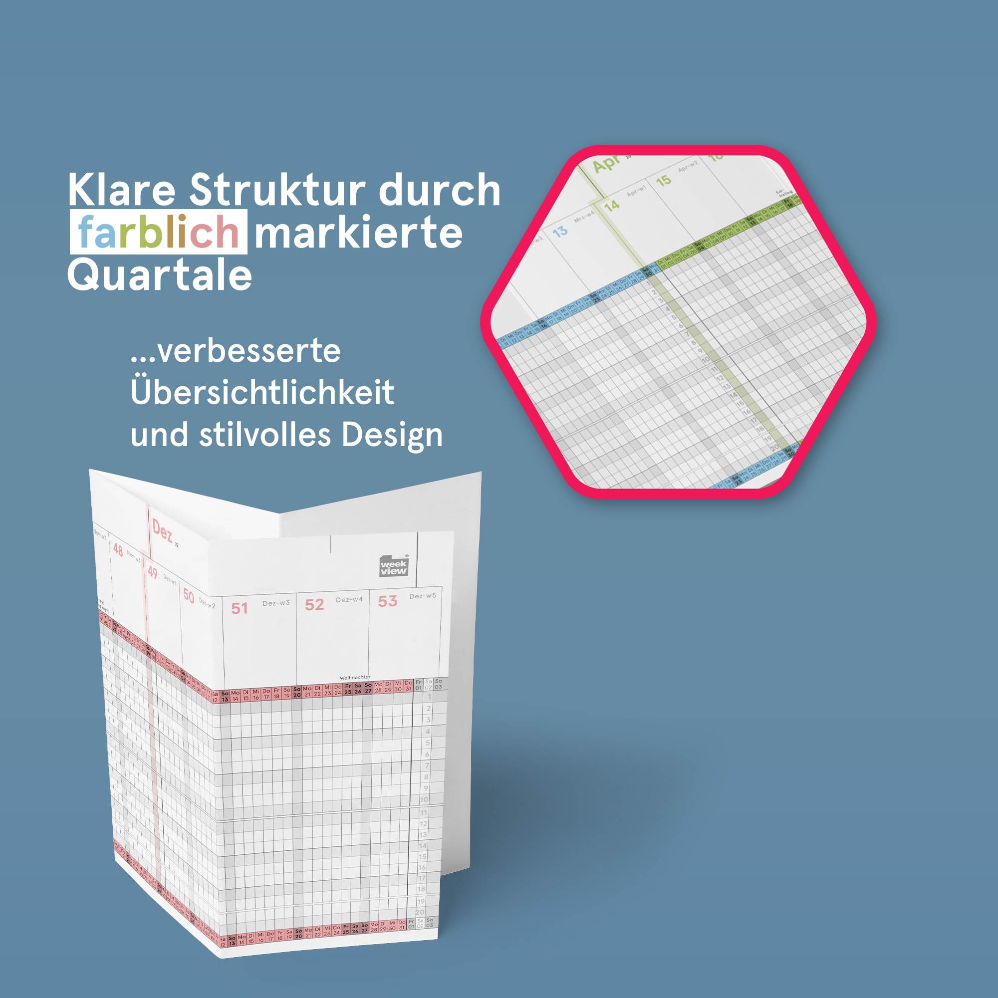 Urlaubs- und Projektplaner A5-Leporello farbig 2026 gefaltet, 84x20 cm, Personal- und Dienstplaner