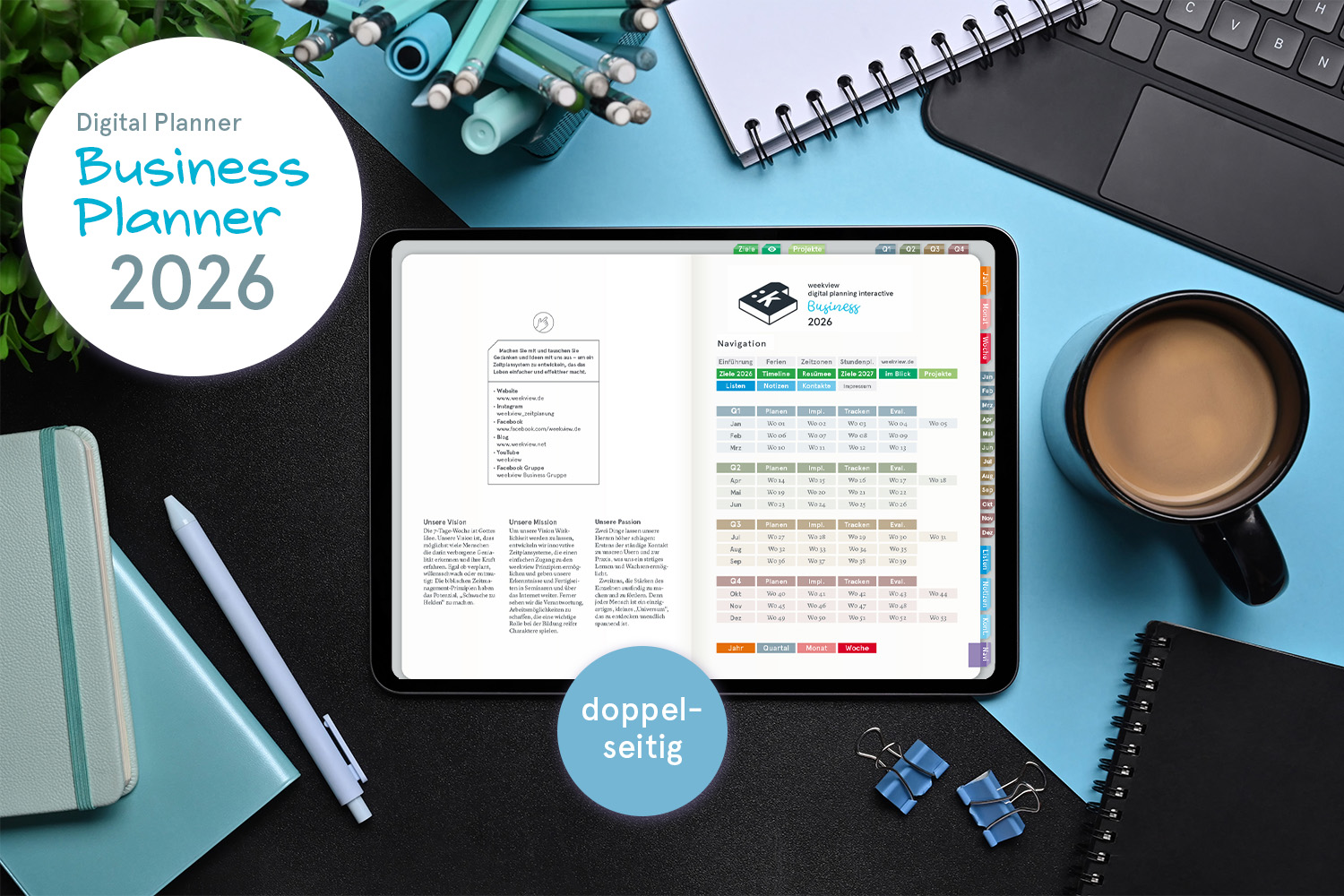 Digital Planner | Business 2026 | mit Navigation