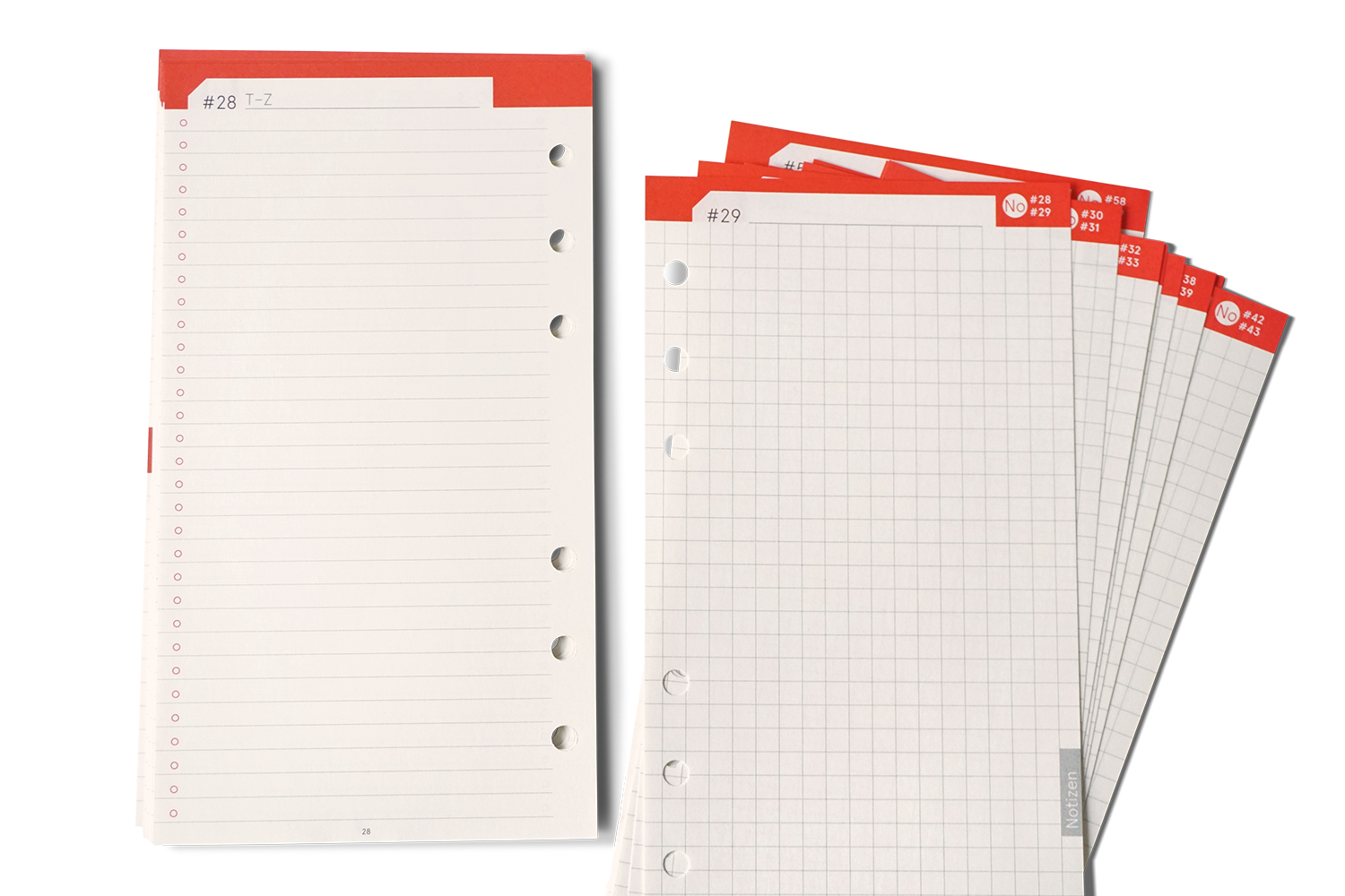 Personal Notizen , Filofax Lochung