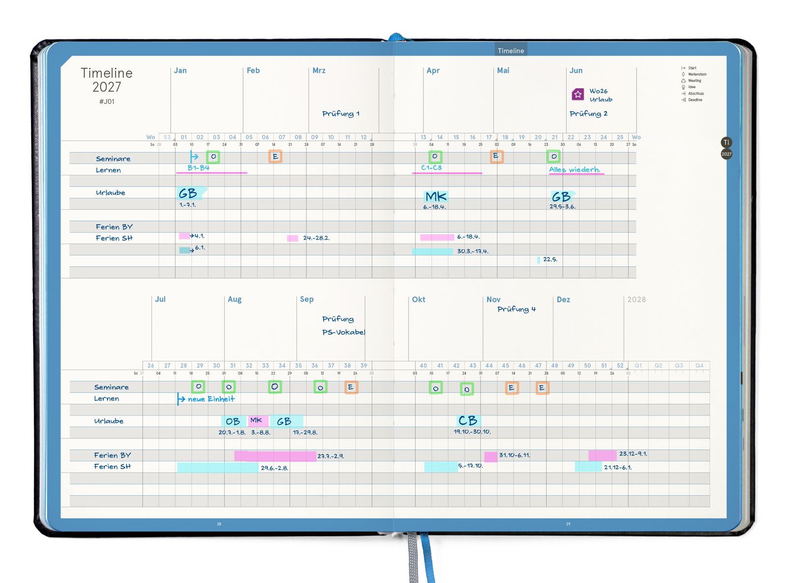 Business Planner Pro A4 — Timeline 2027