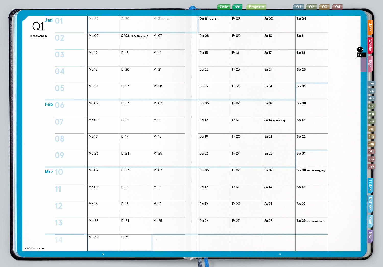 Digital Planner Pro | A4 Business 2026 | mit Navigation