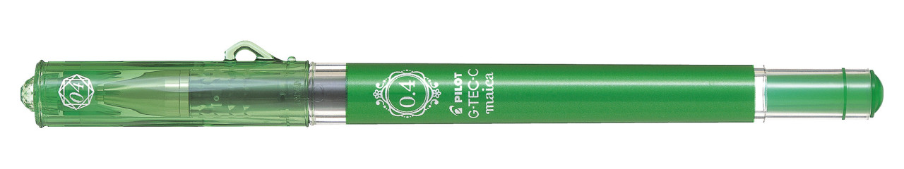 Pilot G-Tec-C Maica Gelstift 0,4 mm in Gr&uuml;n mit Kappe, Aufdruck und farbigem Schaft