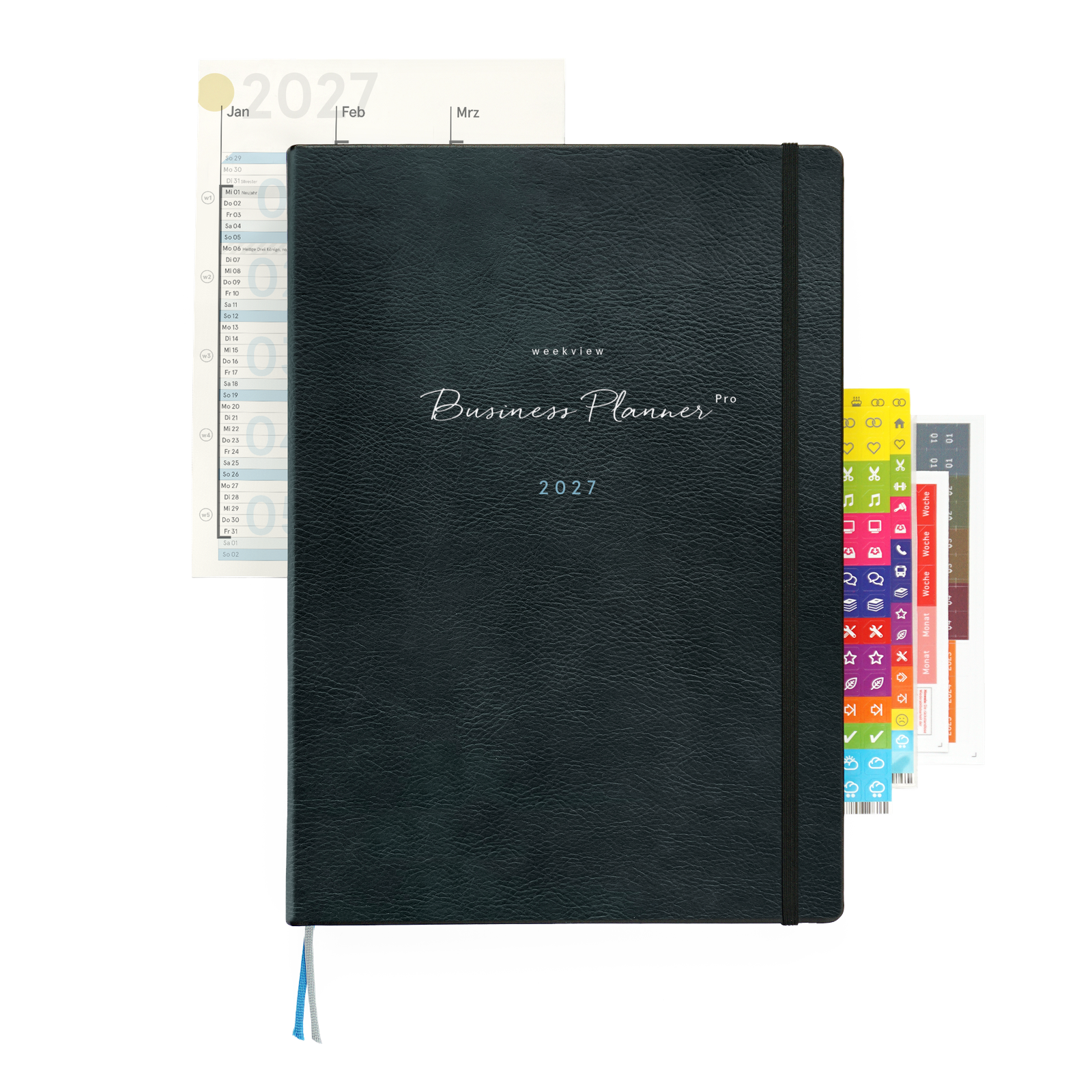 weekview Business Planner Pro A4 2027 Hardcover mit Zubehör