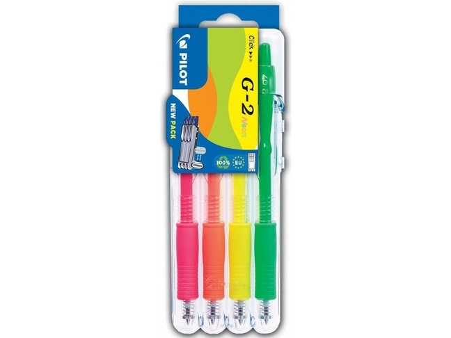 PILOT Gelschreiber G2 07 Neon Set2Go, 4er Etui