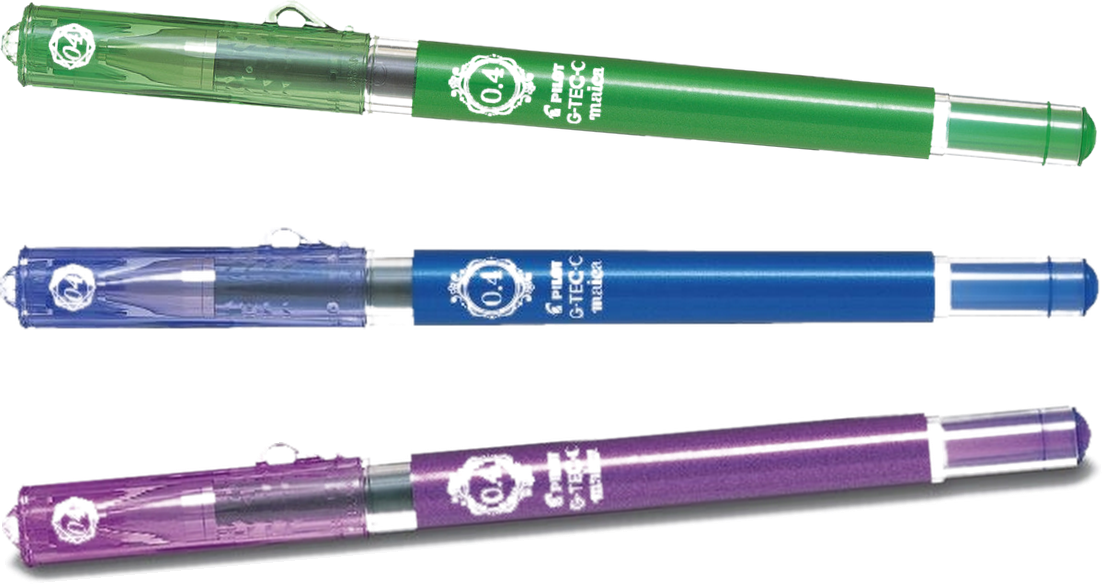 Pilot G-Tec-C Maica Gelstift 0,4 mm in Gr&uuml;n, Blau und Violett