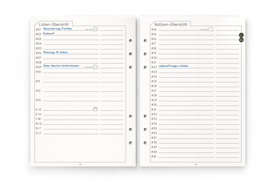 weekview Business-Einlagen A5 2027 – Notizen & Listen