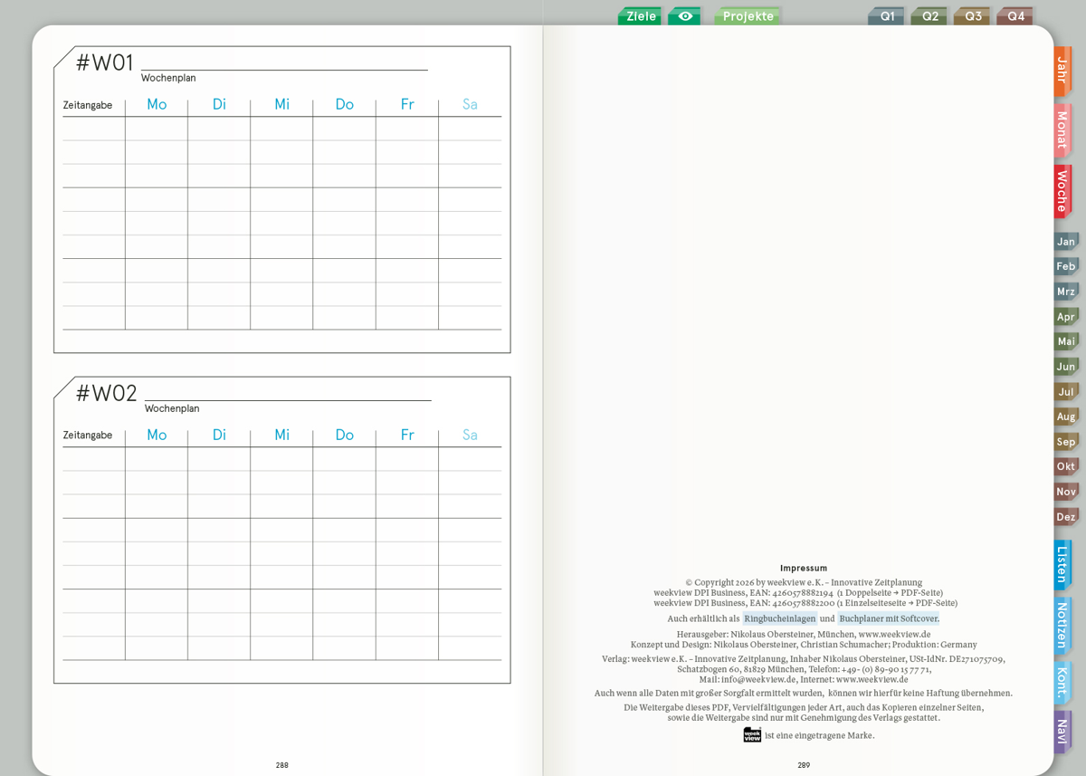 Digital Planner | Business 2027 | mit Navigation, doppelseitig