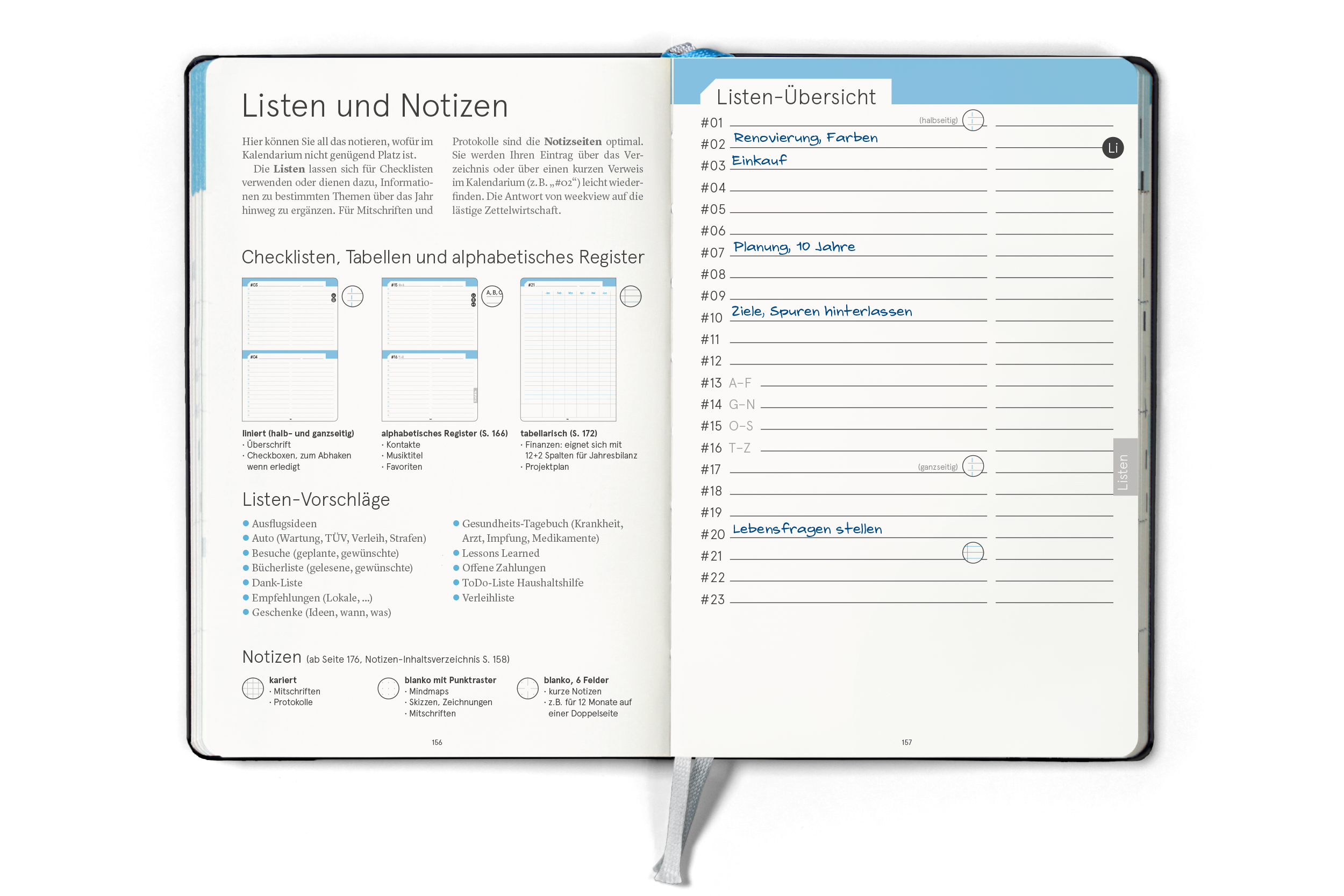 Listen & Notizen mit Übersicht