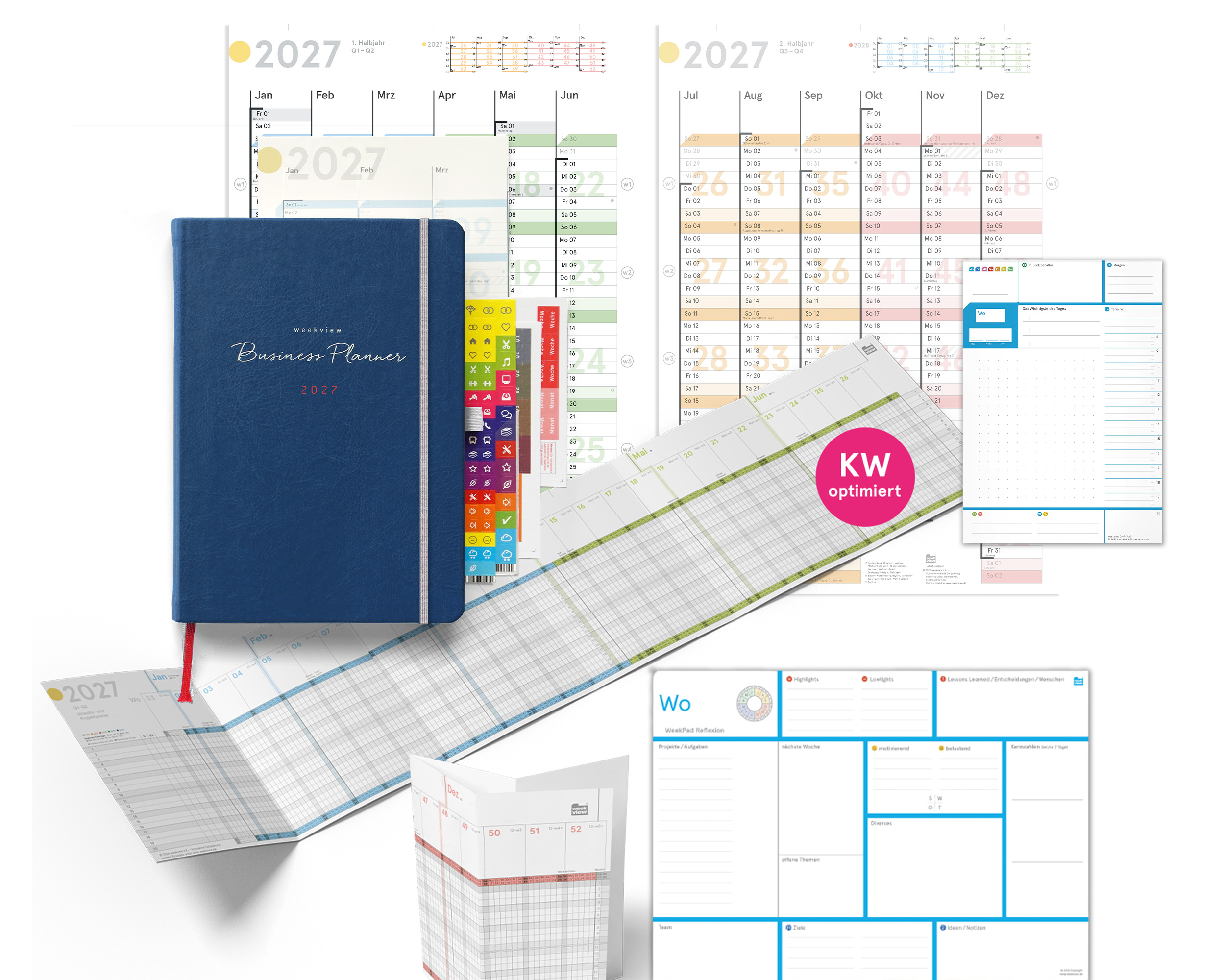 weekview Business Planner 2027 A5+ Bundle Pads | Deep Ocean edition