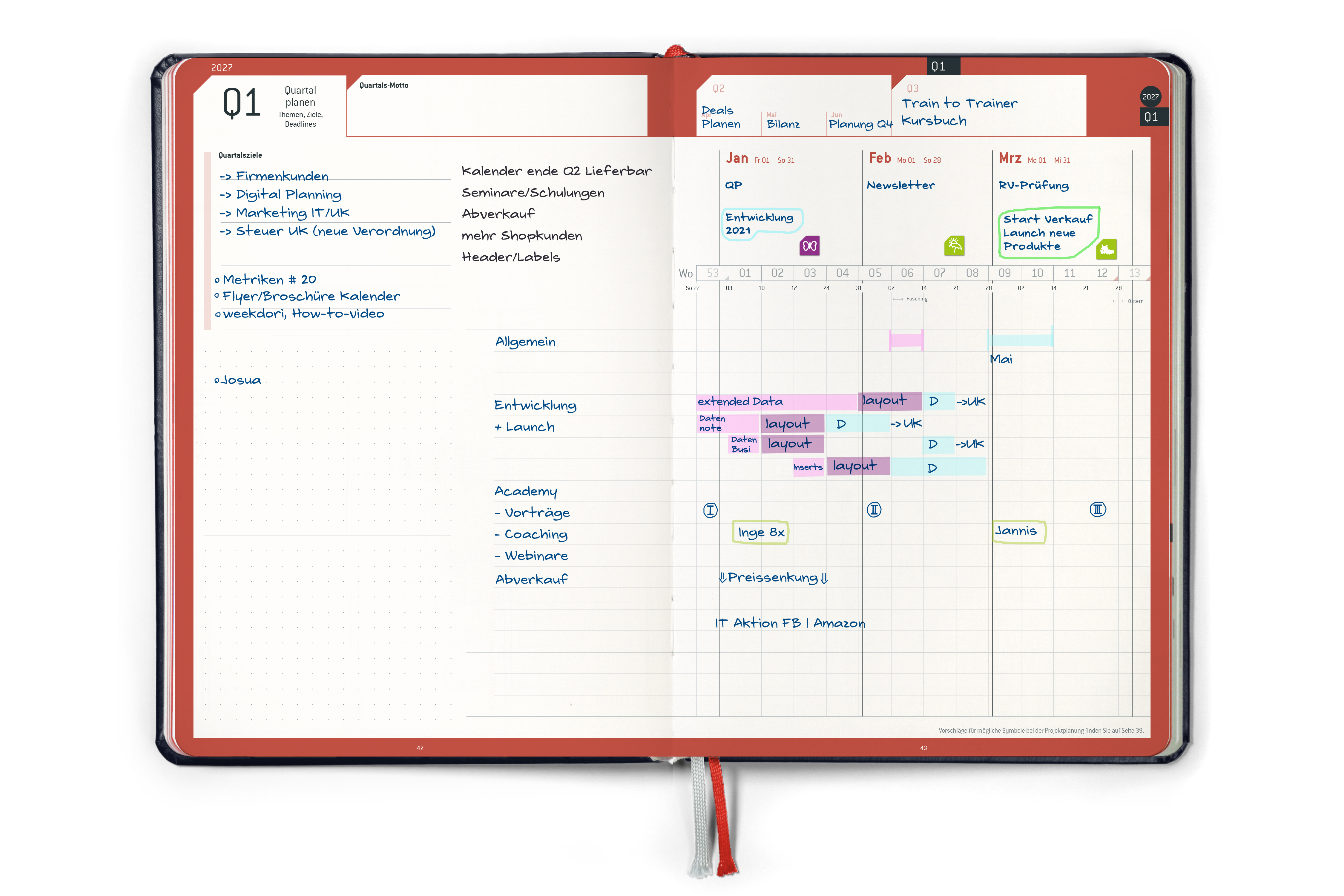 weekview Business Planner 2027 A5+ Classic | Red Scarlet Edition