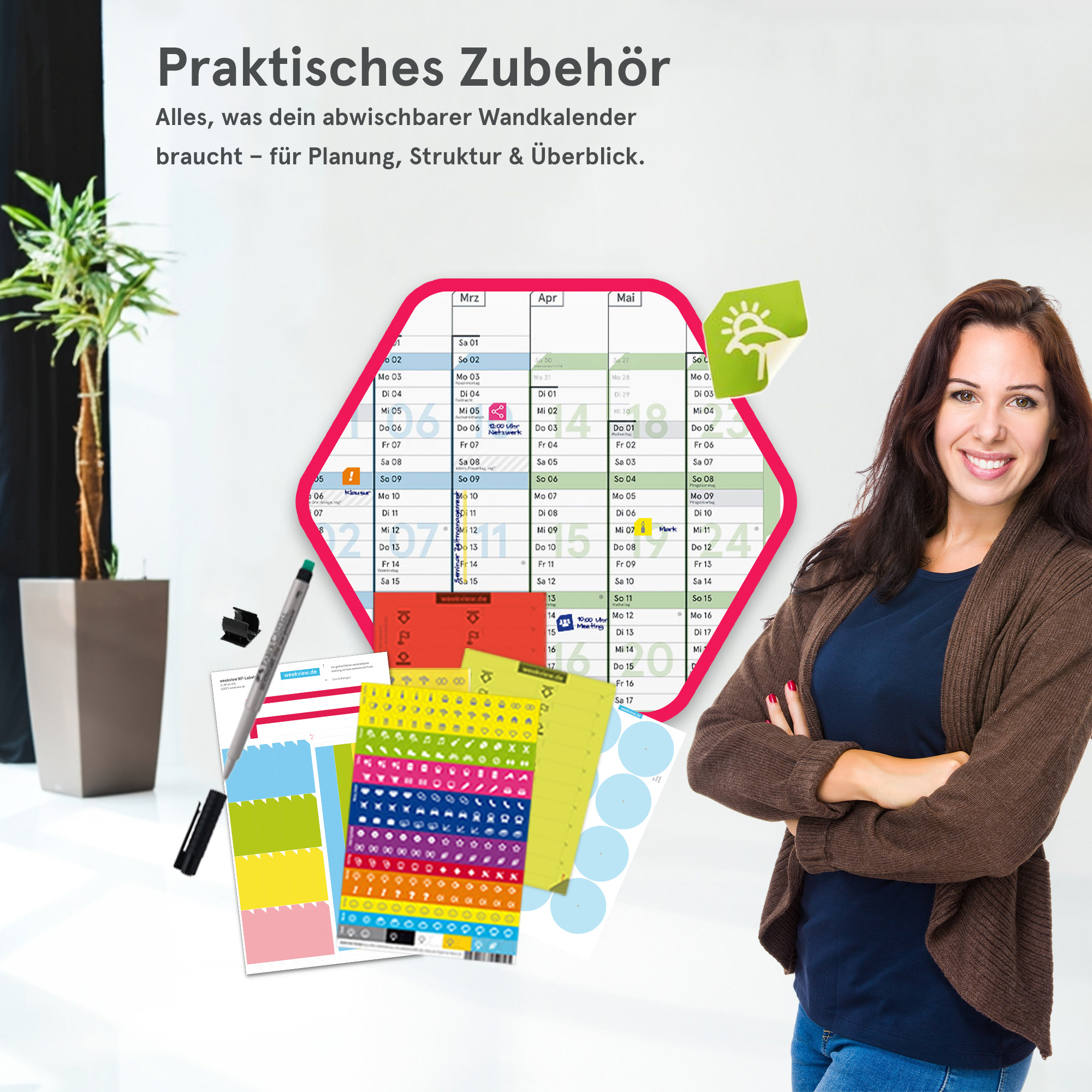 Wandplaner Colour 2026 abwischbar, DIN A1