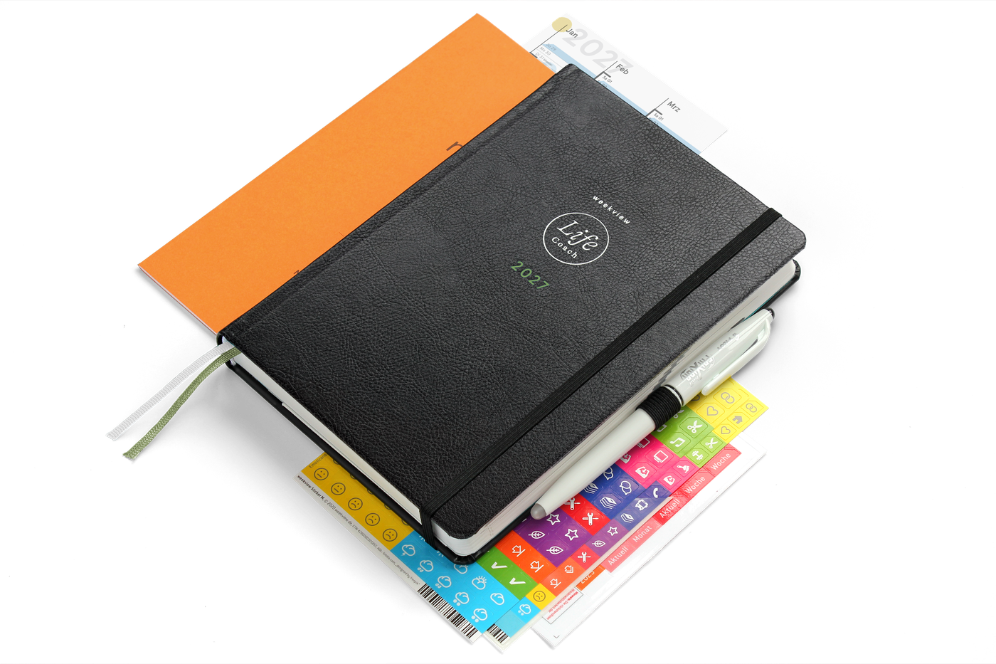 LifeCoach 2027 Premium: Planer mit weekdori Notizheft und radierbarem Stift