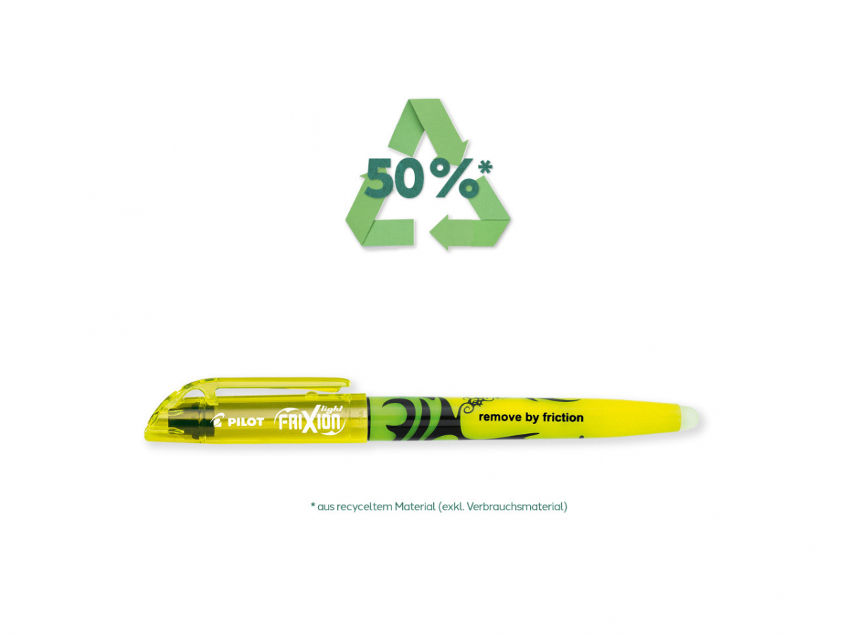 Pilot FriXion Light – radierbarer Textmarker – Neon Gelb