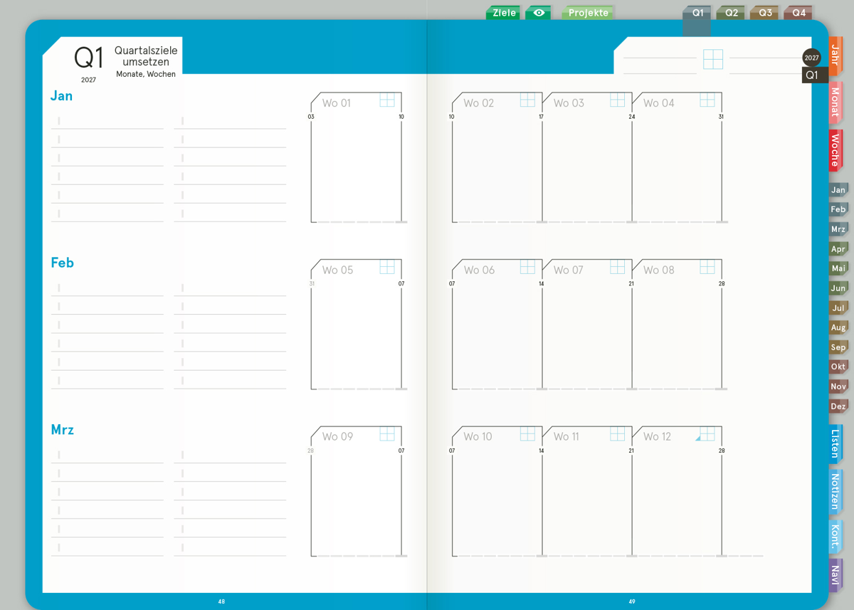 Digital Planner | Business 2027 | mit Navigation, doppelseitig