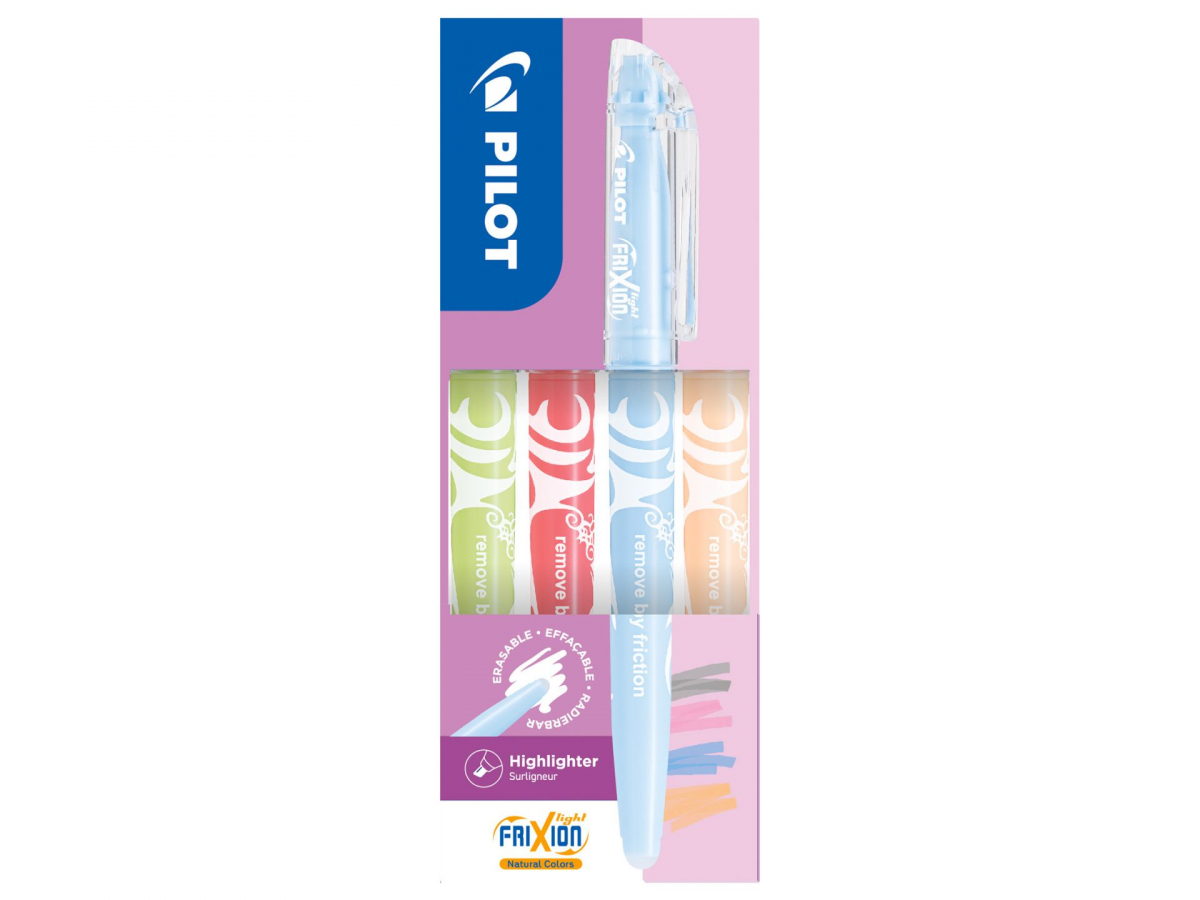 FriXion Light Natural 4er Set - Farbe - Hellgrün, Rot, Skyblue, Aprico