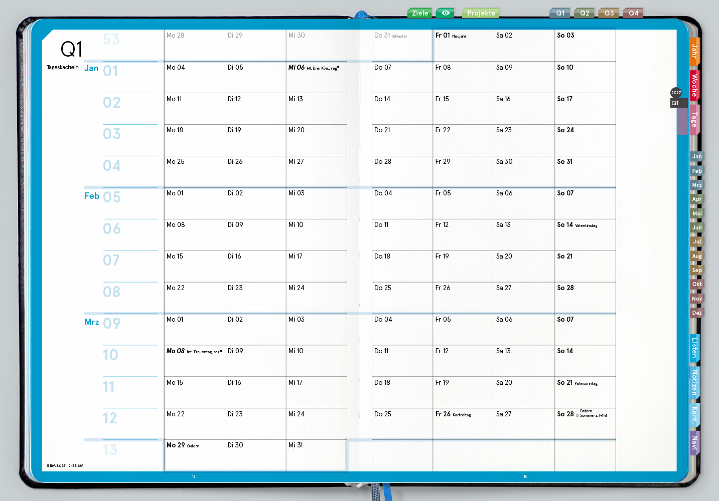 Digital Planner Pro | A4 Business 2027 | mit Navigation
