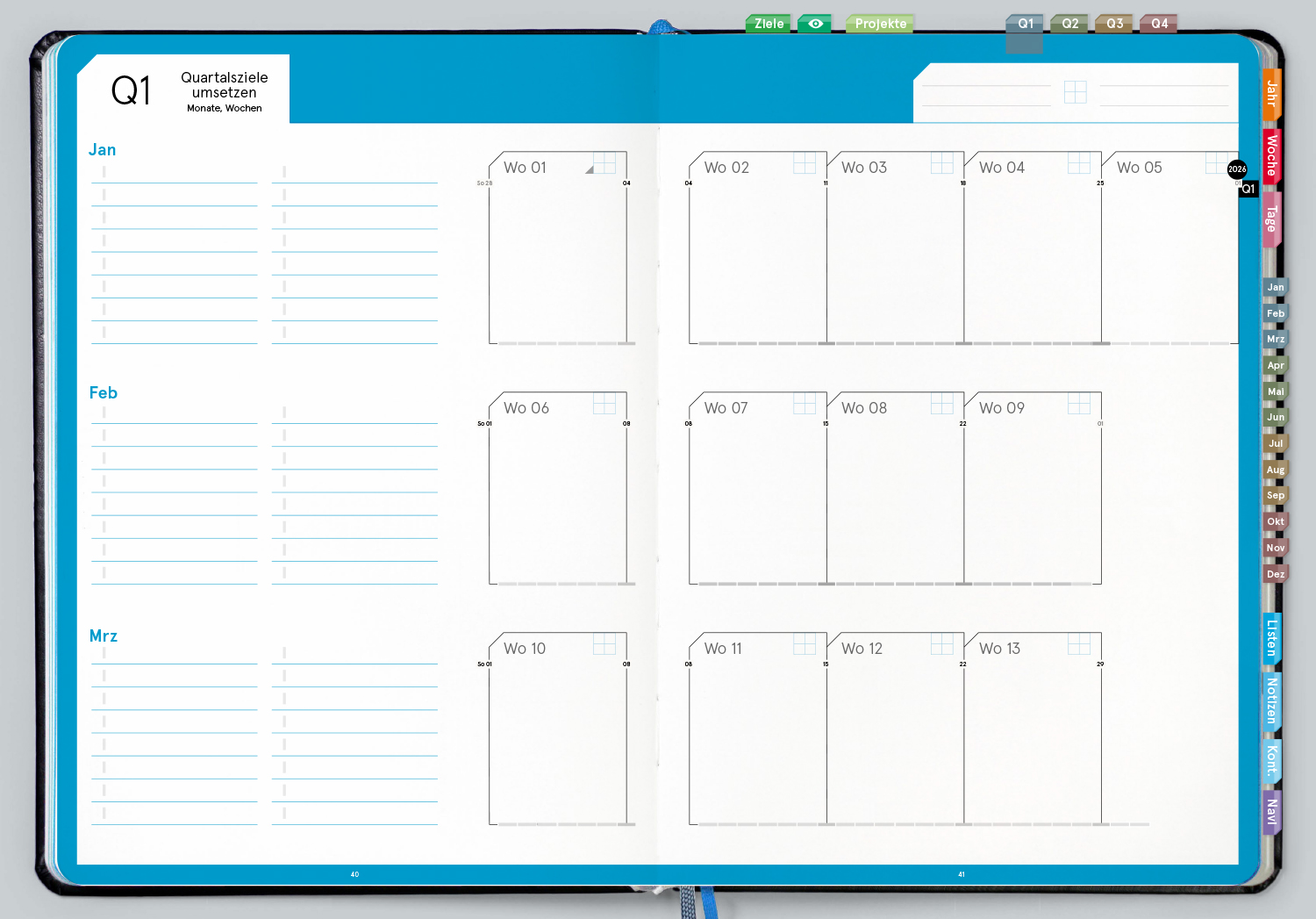 Digital Planner Pro | A4 Business 2026 | mit Navigation