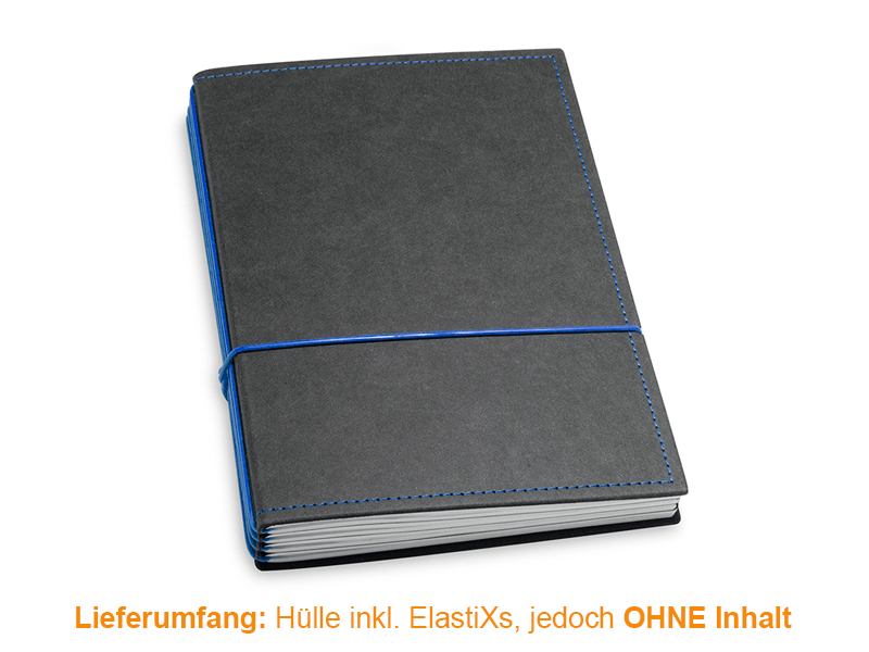 A5 Hülle 4er Texon Schwarz/Blau inkl. ElastiXs