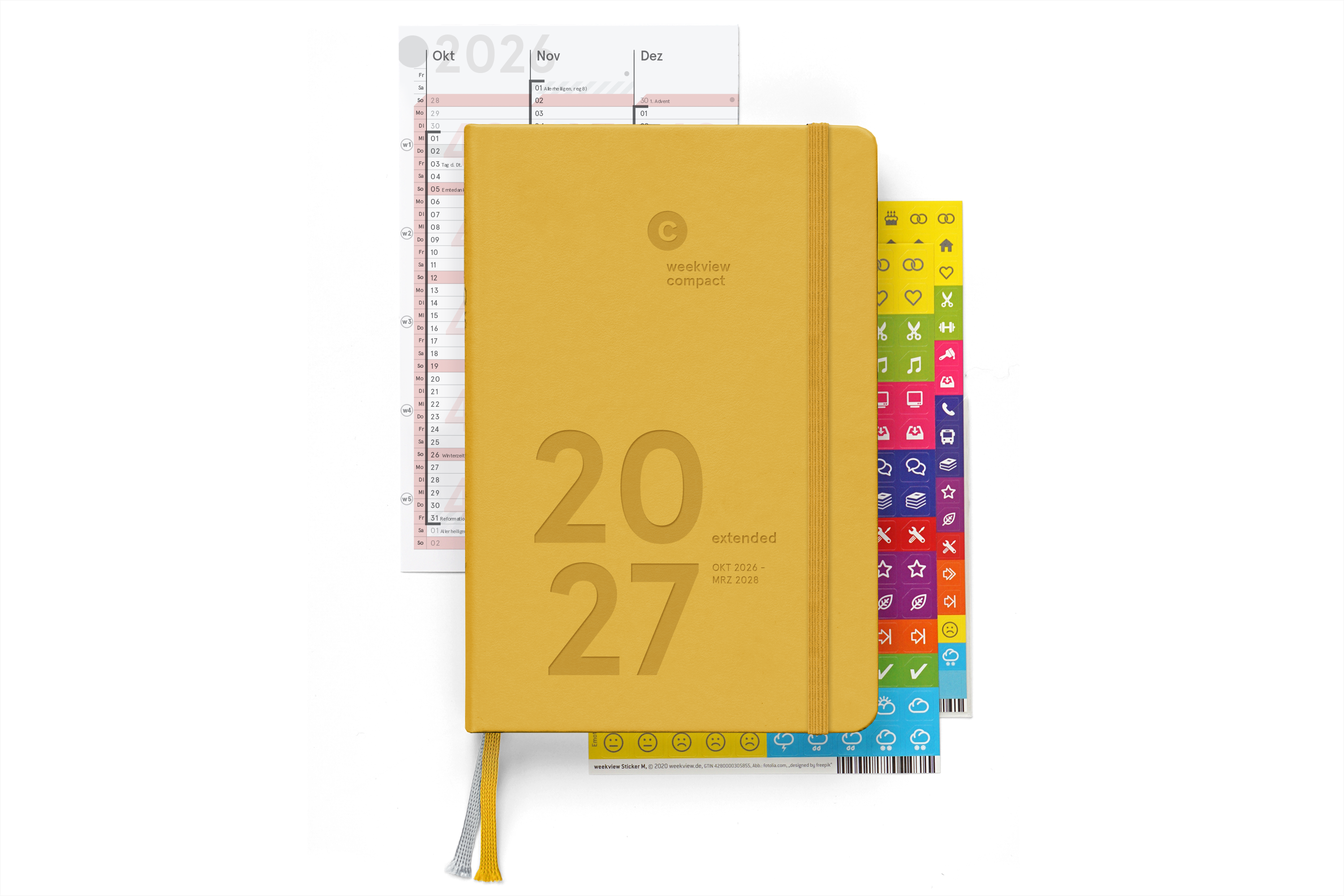 weekview compact extended 2027 – der clevere Wochenplaner (A6+, 18 Monate)