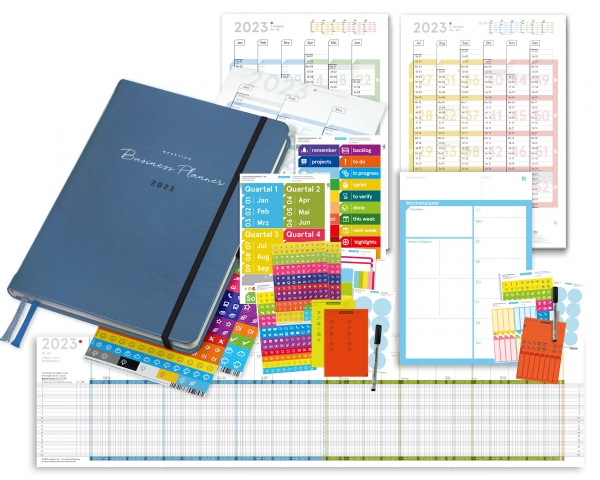 Business Planner 2023 blue edition | Bundle 3 „Wandplaner“