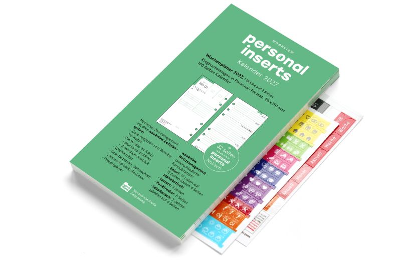 Personal-Einlagen 2027, Filofax-A6-Lochung