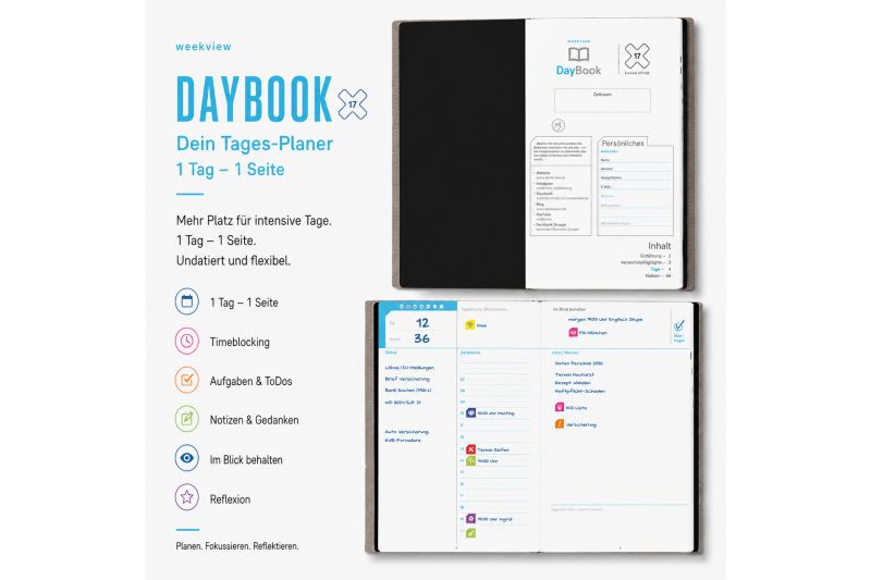 A5 weekview X17 DayBook (1 Tag - 1 Seite)