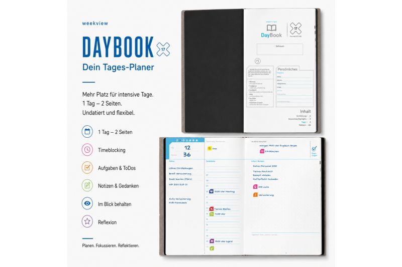 A5 weekview X17 DayBook (1 Tag - 2 Seiten)