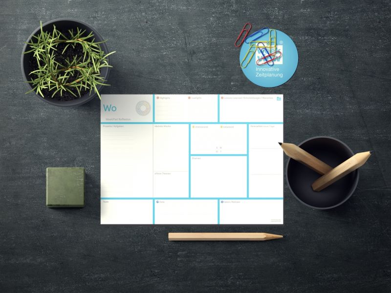 weekPad Reflexion | DIN A4 Block (29,4 x 21 cm)